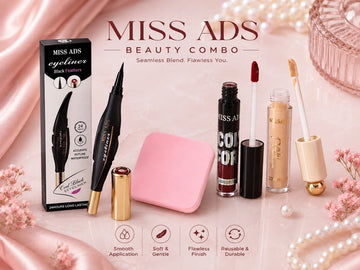 MISS ADS COMBO (EYELINER, LIPSTICK, CONCEALER, BLEANDER)
